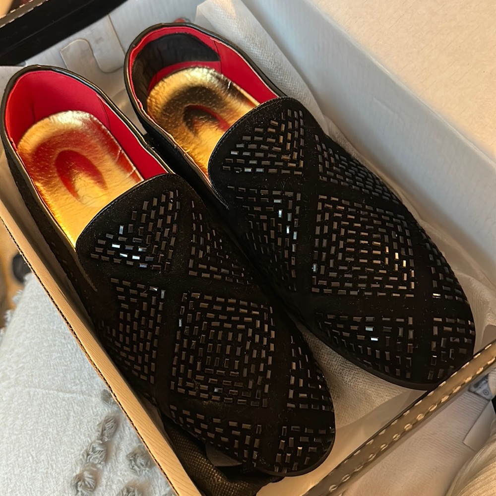Men’s Formal Black Rhinestone Shoes - Prom / Wedding - Groom - Holiday Party